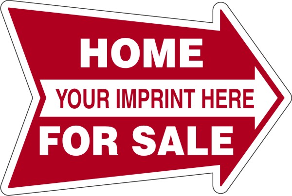 Real Estate Home For Sale Arrow Panel, 4mm Corrugated Plastic 18h x 24w