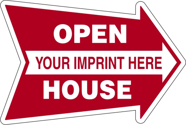 Real Estate Open House Arrow Panel, 4mm Corrugated Plastic 18h x 24w