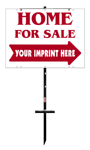 real estate home for sale t-stake frame and sign panel unit, 4mm corrugated plastic 18h x 24w