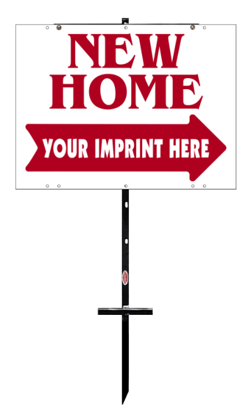 real estate new home t-stake frame and sign panel unit,  4mm corrugated plastic 18h x 24w