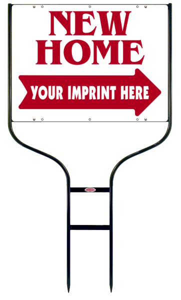 real estate new home round rod frame and sign panel  unit, 24ga steel 18h x 24w