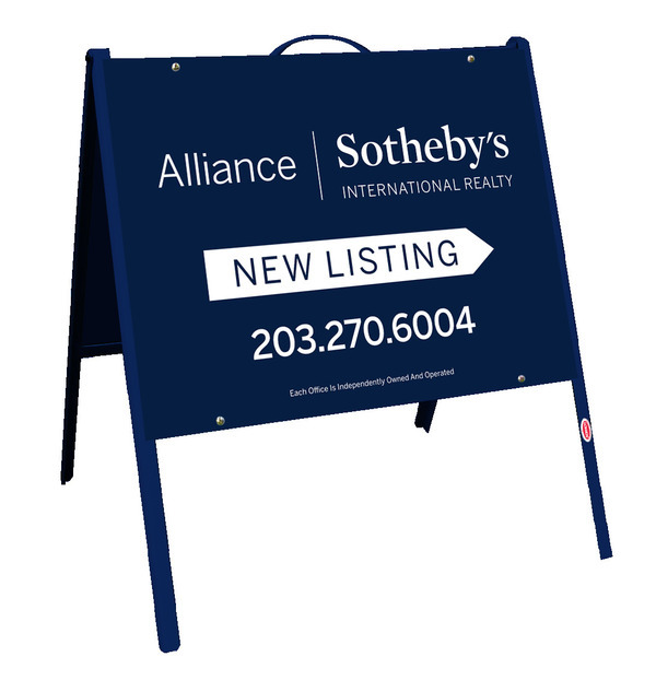 Angle Iron A-Frame and New Lising Sign Panel Unit, 18h x 24w, .050 Poly