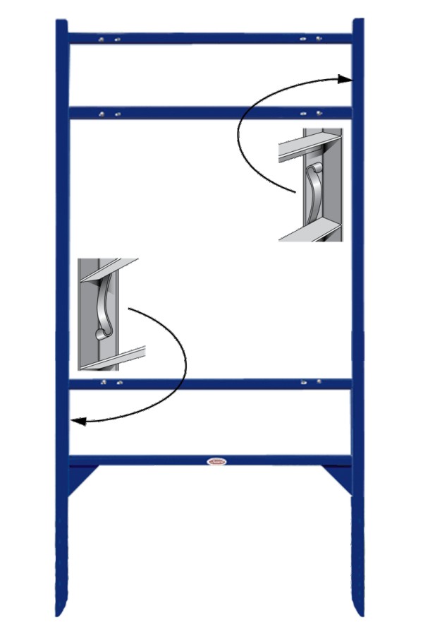 Angle Iron Sign Frame with Two Rider Inserts, 24h x 24-w Blue
