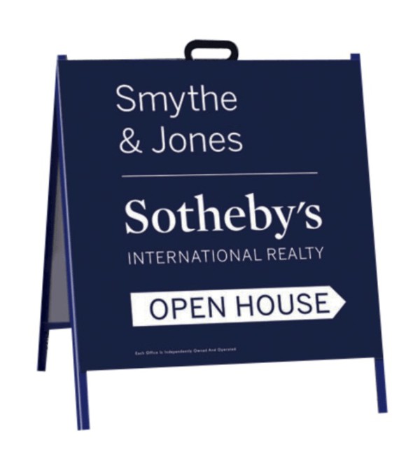 real estate open house A-frame sign and panel unit, 24 GA steel 24h x 24w