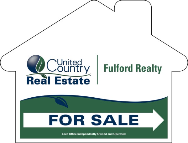 For Sale House Shape Sign Panel, 4mm Corrugated Plastic 18h x 24w