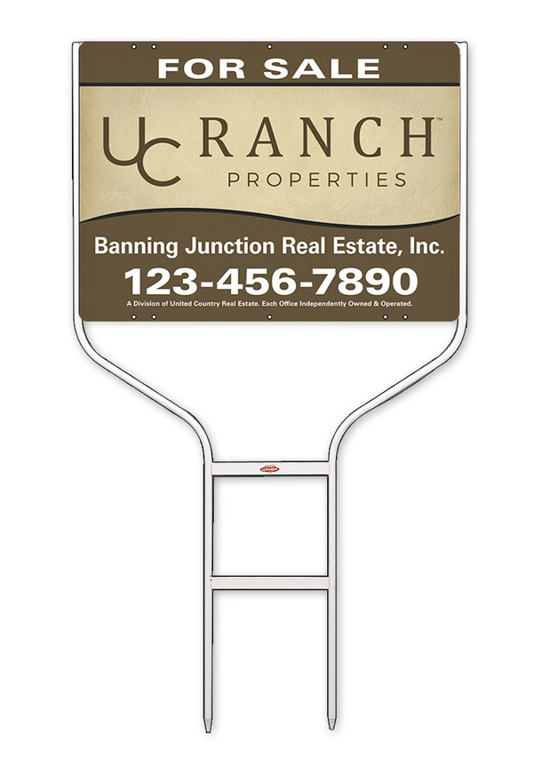 Round Rod White Frame and Sign Panel Unit, 18h x 24w