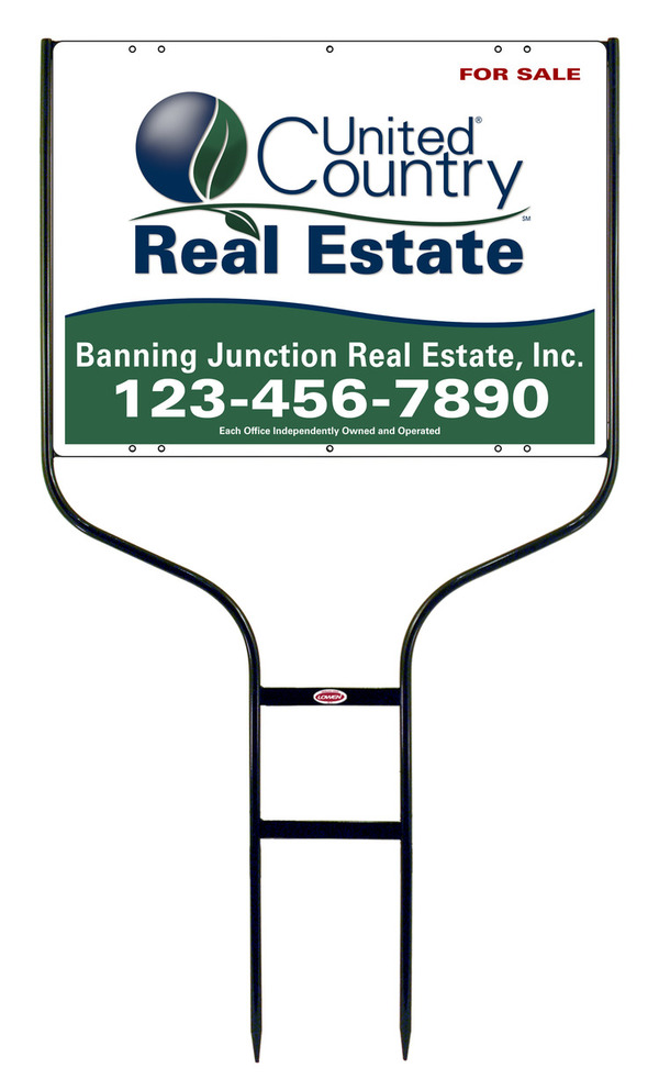 Black Round Rod Frame and Sign Panel Unit, 24 GA steel 18h x 24w