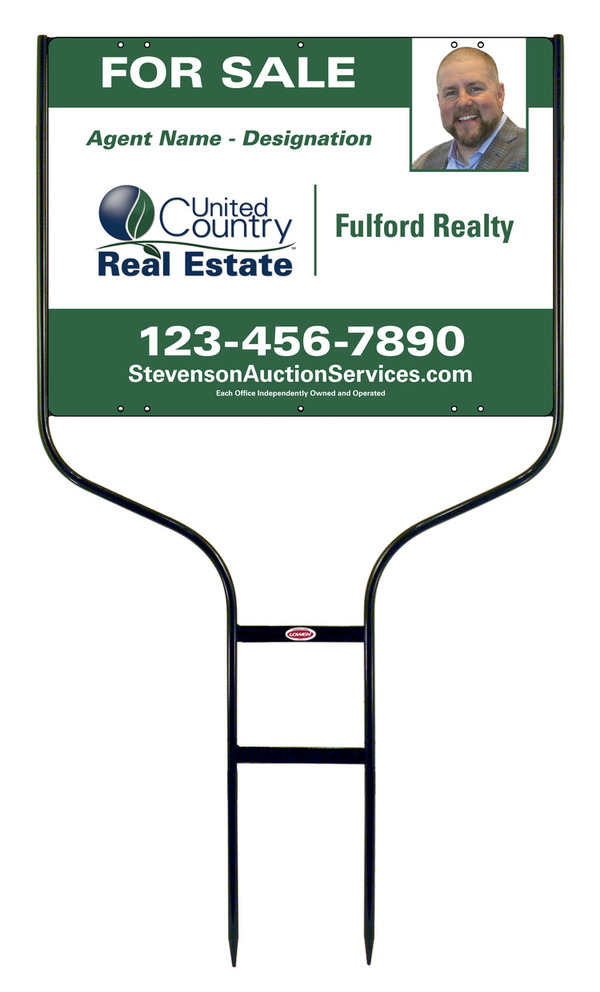 Round Rod Frame and Photo Sign Panel Unit, 18h x 24w, Steel