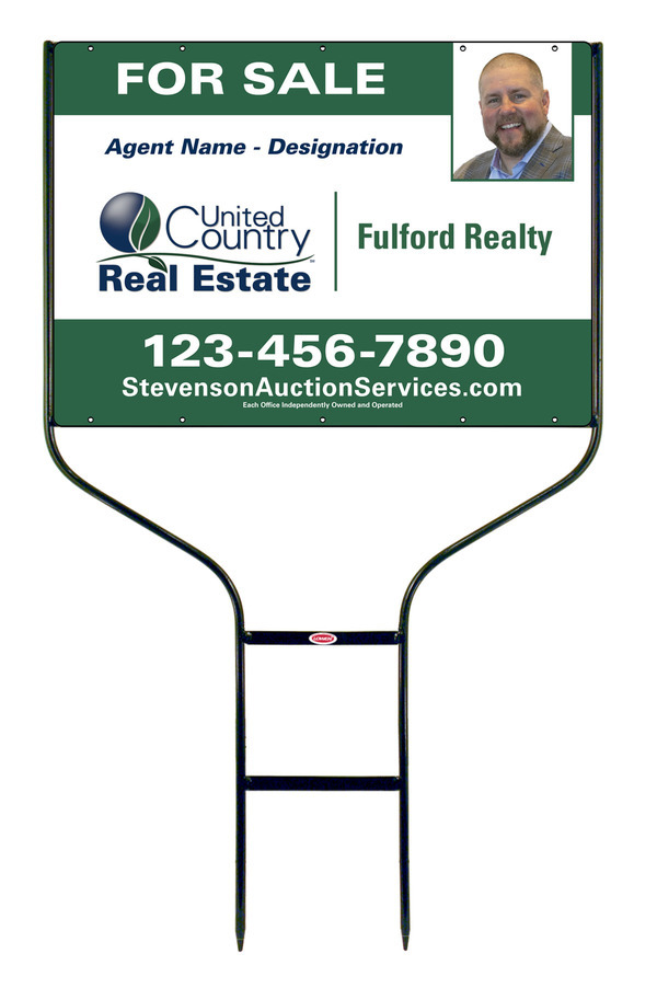 Round Rod Frame and Agent Sign Panel Unit, 20h x 28w, Steel