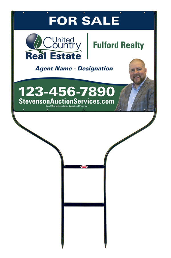 Round Rod Frame and Agent Sign Panel Unit, 20h x 28w, Steel