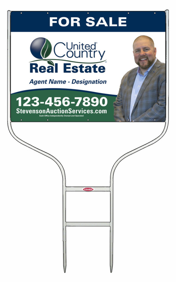 Round Rod Frame and Agent Sign Panel Unit, 20h x 28w, Steel