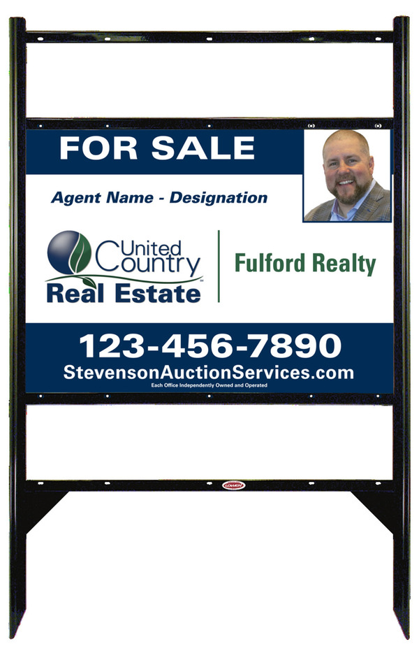 Angle Iron Frame w Two Rider Inserts and Photo Sign Panel Unit, 20h x 28w, Steel