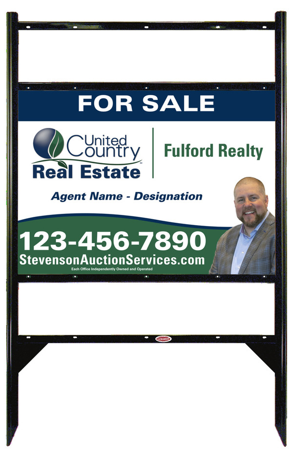 Angle Iron Frame w Two Rider Inserts and Photo Sign Panel Unit, 20h x 28w, Steel