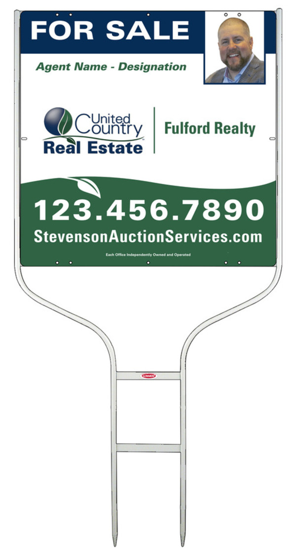 Round Rod Frame and Photo Sign Panel Unit, 24h x 24w, Steel