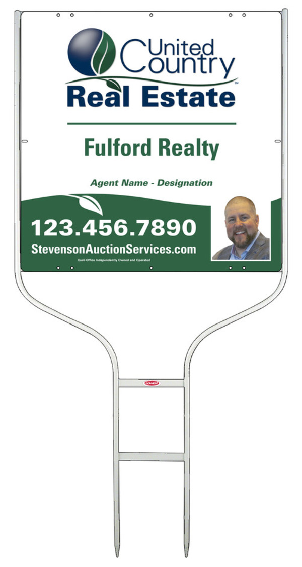 Round Rod Frame and Photo Sign Panel Unit, 24h x 24w, Steel