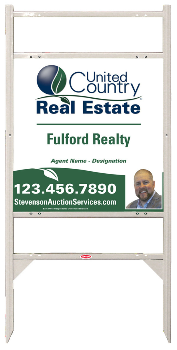 Angle Iron Frame w Two Rider Inserts and Photo Sign Panel Unit, 24h x 24w, Steel