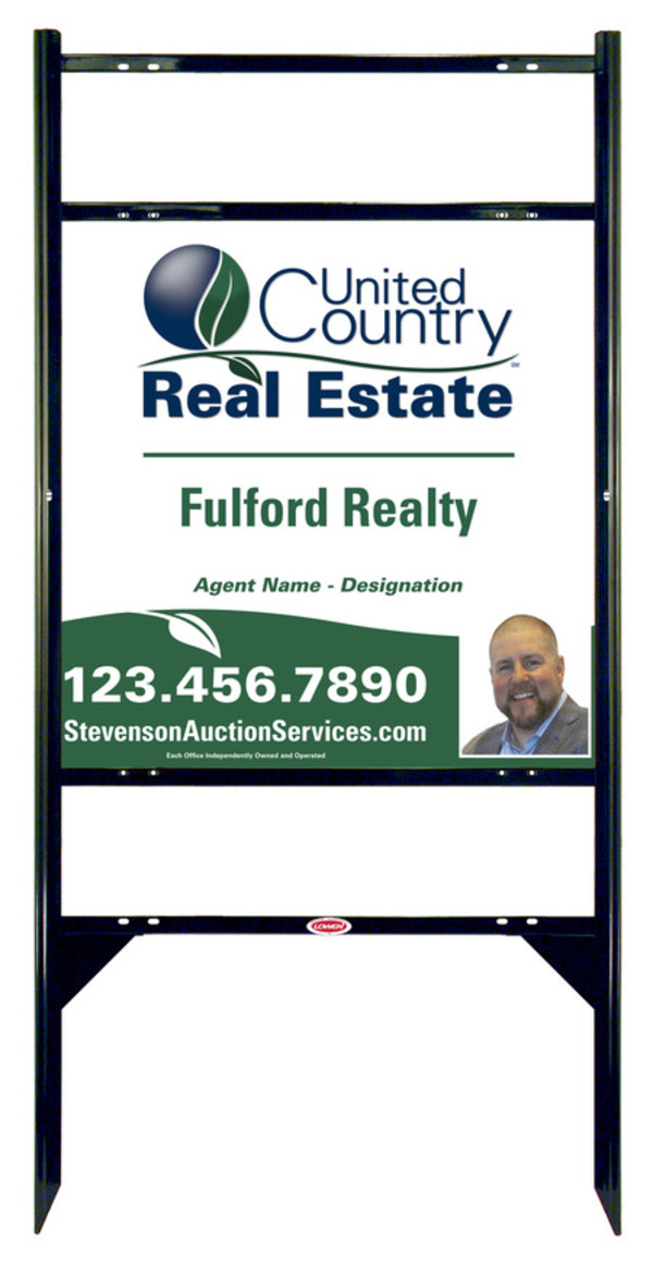 Angle Iron Frame w Two Rider Inserts and Photo Sign Panel Unit, 24h x 24w, Steel