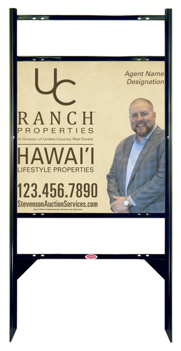 Angle Iron Frame w Two Rider Inserts and Photo Sign Panel Unit, 24h x 24w, Steel