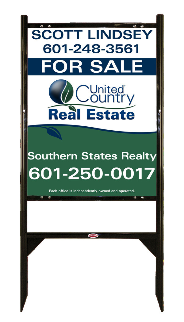 Angle Iron Frame and Agent Sign Panel Unit, 30h x 24, Black