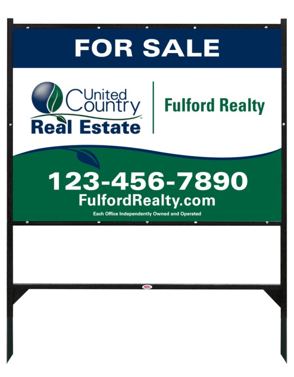  real estate angle iron sign frame and panel unit, 24 GA steel 30h x 42w