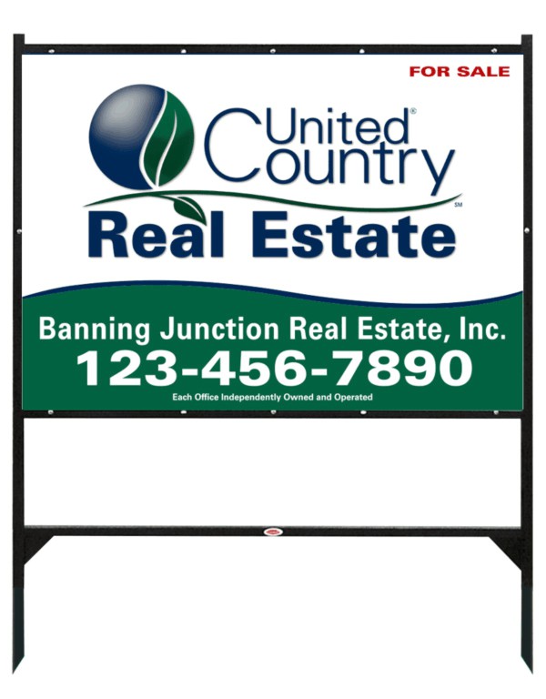  real estate angle iron sign frame and panel unit, 24 GA steel 30h x 42w
