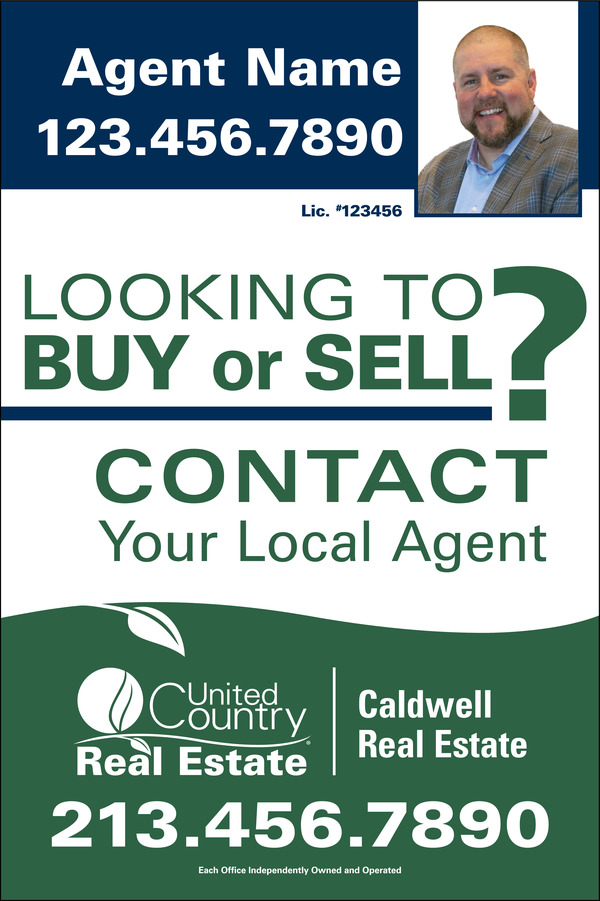 Agent Commercial Sign SF Panel, 72h x 48w, 10mm Corrugated Plastic