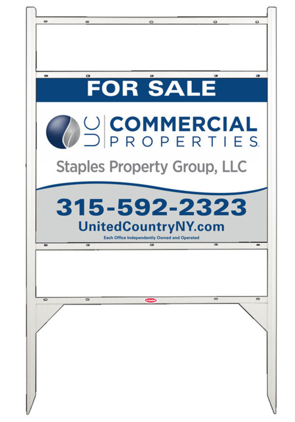 Angle Iron Frame with Two Rider Inserts and Commercial Sign Panel Unit, 20h x 28w, Steel