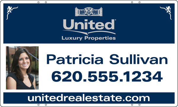 Agent Photo Luxury Properties Sign Panel, 18h x 30w, Steel