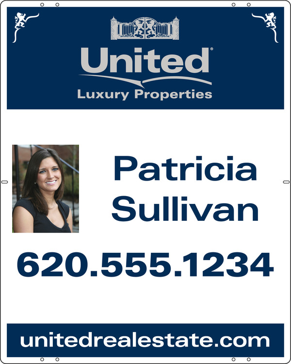 Agent Photo Luxury Properties Sign Panel, 30h x 24w, Steel