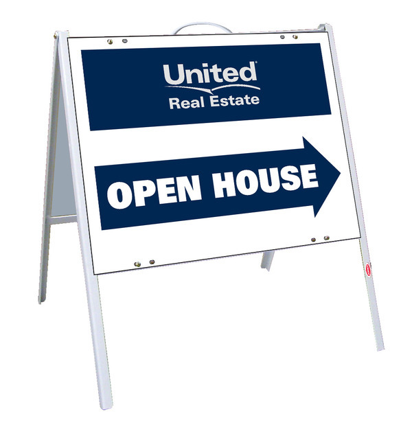 real estate  open house A-frame and sign panel unit, polyethylene 18h x 24w