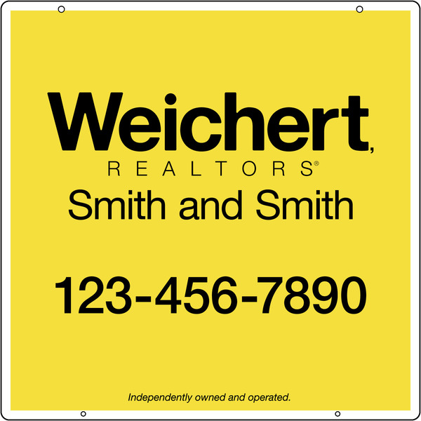 real estate hanging sign panel with grommets, .150 polyethylene 24h x 24w