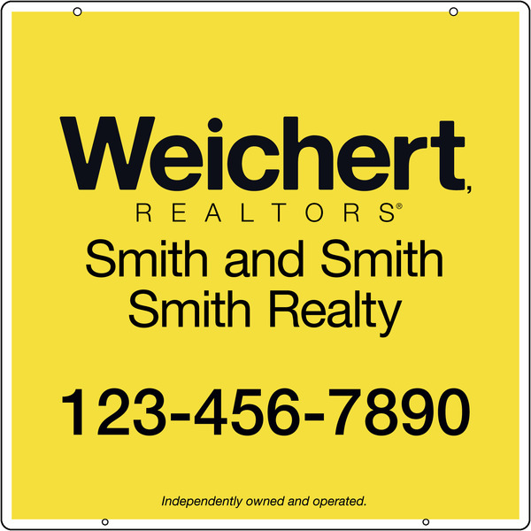 Real Estate Hanging Sign Panel with grommets, 24ga Steel 24h x 24w