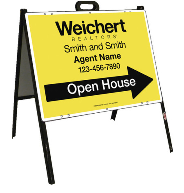 Agent Open House A-Frame and Sign Panel Unit, 18h x 24w, Steel