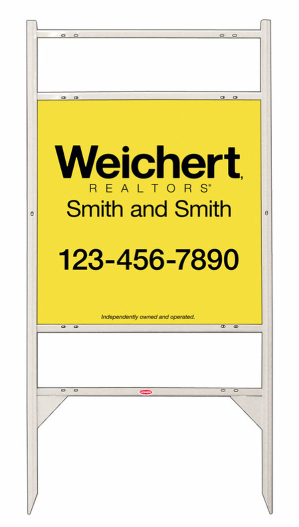 Angle Iron White Frame with Two Rider Inserts and Sign Panel Unit, 24h x 24w