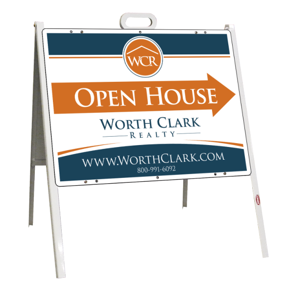 A-Frame and Open House Sign Panel Unit, 18h x 24w, Steel