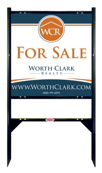 Angle Iron Frame w 1 Rider Inserts and Office Sign Panel Unit, 24h x 24w, Steel