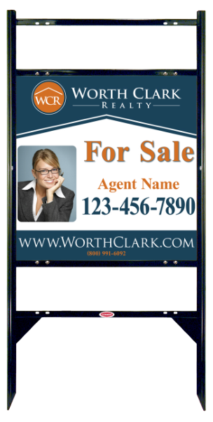 Angle Iron Frame w 2 Rider Inserts and Photo Sign Panel Unit, 24h x 24w, Steel