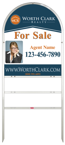 Arc Top Angle Iron Frame  W 2 Rider inserts and Photo Sign Panel Unit, 30h x 24w, Steel