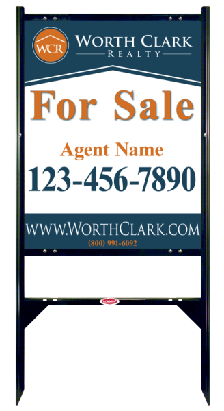 Angle Iron Frame w 1 Rider Inserts and Agent Sign Panel Unit, 30h x 24w, Steel